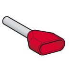   SCHNEIDER AZ5DE010D Dupla érvéghüvely 2x1,0 mm2 DIN 5x100db adagolóban piros L=15mm