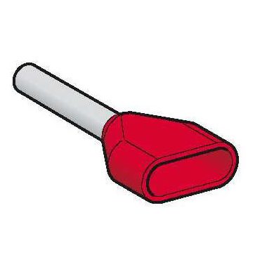 SCHNEIDER AZ5DE010D Dupla érvéghüvely 2x1,0 mm2 DIN 5x100db adagolóban piros L=15mm