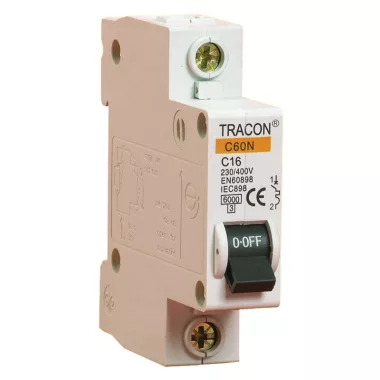 TRACON C60N 1P 13A B Kismegszakító, 1 pólus, B karakterisztika 13A, 6kA (C60N 1P B13A) TRACON C60N 1P 13A B Kismegszakító, 1 pólus, B karakterisztika 13A, 6kA (C60N 1P B13A)
