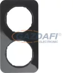   BERKER 10122145 2-es keret , univerzális, fényes fekete, R.1; 151,7mm x 80,7mm