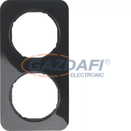   BERKER 10122145 2-es keret , univerzális, fényes fekete, R.1; 151,7mm x 80,7mm