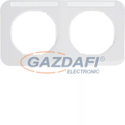   BERKER 10122179 2-es keret, vízszintes, feliratozható, Berker R.1 fényes fehér; 151,7mm x 80,7mm