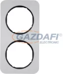   BERKER 10122184 2-es keret , univerzális, alu/fekete, R.1; 152,2mm x 81,2 mm