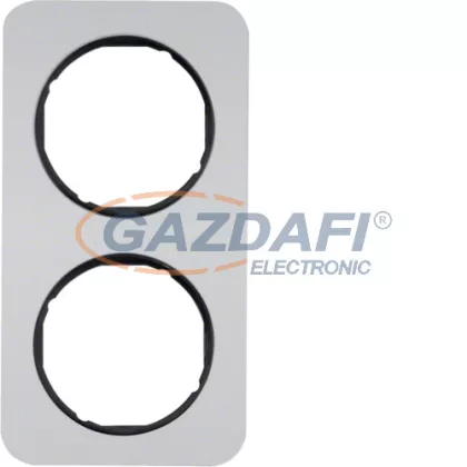   BERKER 10122184 2-es keret , univerzális, alu/fekete, R.1; 152,2mm x 81,2 mm