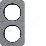   BERKER 10122374 2-es keret , univerzális, beton/fekete, R.1; 152,2mm x 81,2 mm