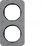   BERKER 10122374 2-es keret , univerzális, beton/fekete, R.1; 152,2mm x 81,2 mm