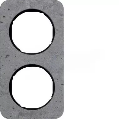 BERKER 10122374 2-es keret , univerzális, beton/fekete, R.1; 152,2mm x 81,2 mm