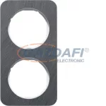   BERKER 10122389 2-es keret , univerzális, pala/fehér, R.1; 152,2mm x 81,2 mm