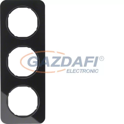   BERKER 10132116 3-as keret , univerzális, fekete üveg, R.1; 223,2mm x 81,2 mm