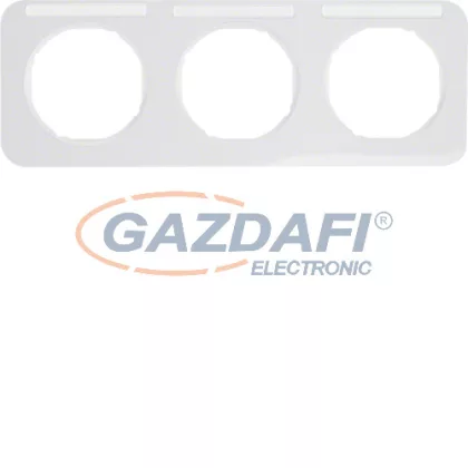   BERKER 10132179 3-as keret, vízszintes, feliratozható, Berker R.1, fényes fehér; 222,7mm x 80,7mm