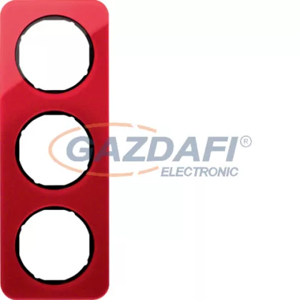   BERKER 10132344 3-as keret , univerzális, piros akri/fekete, R.1; 223,2mm x 81,2mm