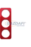 BERKER 10132349 3-as keret , univerzális, piros akril/fehér, R.1; 223,2mm x 81,2mm