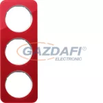   BERKER 10132349 3-as keret , univerzális, piros akril/fehér, R.1; 223,2mm x 81,2mm