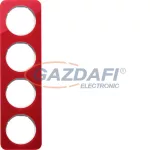  BERKER 10142349 4-es keret , univerzális, piros akril/fehér, R.1; 294,2mm x 81,2mm