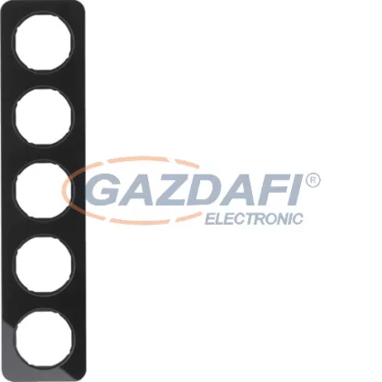   BERKER 10152116 5-ös keret , univerzális, fekete üveg, R.1; 365,2 mm x 81,2mm