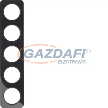   BERKER 10152145 5-ös keret , univerzális, fényes fekete, R.1; 364,7mm x 80,7mm