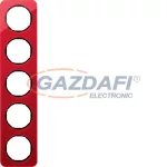   BERKER 10152344 5-ös keret , univerzális, piros akri/fekete, R.1; 365,2 mm x 81,2mm