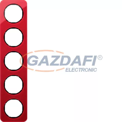   BERKER 10152344 5-ös keret , univerzális, piros akri/fekete, R.1; 365,2 mm x 81,2mm