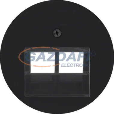 BERKER 14092045 fedlap dupla informatikai aljzatra , fényes fekete, R.1, R.3, R.8