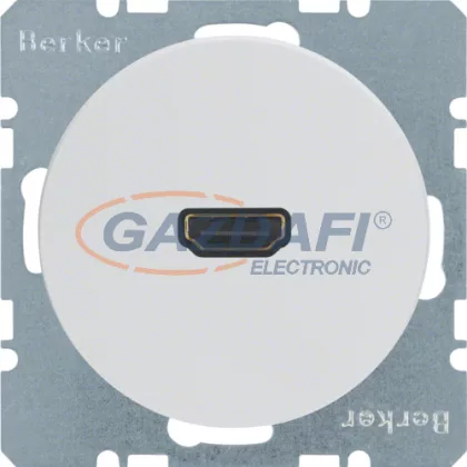   BERKER 3315422089 süllyesztett hdmi aljzat egyenes , fényes fehér, R.1, R.3, R.8