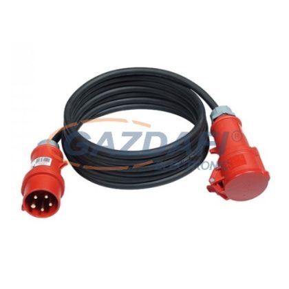   COMMEL C004 ipari hosszabbító kábel dugóval és aljzattal, 20m, 32A 400V~21000W, H07RN-F 5x4, IP67
