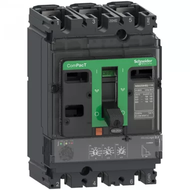 SCHNEIDER C10R32D040 kompakt megszakító NSX100R, 200 kA 415 VAC, MicroLogic 2.2 kioldóegység 40 A, 3P3d