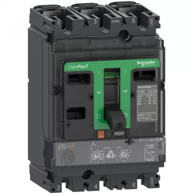 SCHNEIDER C10V32M025 kompakt megszakító NSX100HB1, 75 kA 690 VAC, MicroLogic 2.2 M kioldóegység 25 A, 3P3d