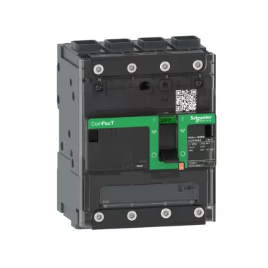 SCHNEIDER C114100LS kompakt megszakító NSXm NA, 4 Poles, 100A rating, EverLink csatlakozókkal