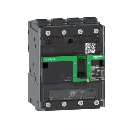   SCHNEIDER C11H4TM050L kompakt megszakító NSXm H (70 kA 415 VAC), 4P 4d, 50 A beállítás TMD kioldóegység, EverLink csatlakozókkal