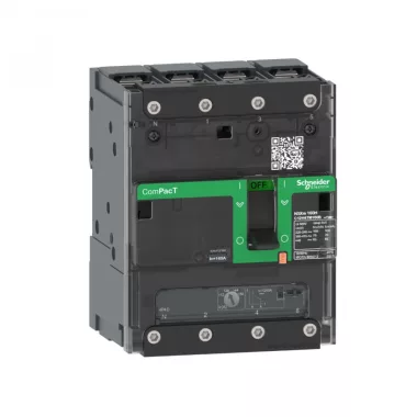 SCHNEIDER C11N4TM032B kompakt megszakító NSXm N (50 kA 415 VAC), 4P 4d, 32 A beállítás TMD kioldóegység, sajtolható sarukkal és síncsatlakozókkal