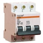 TRACON C60-63-3 Kismegszakító, 3 pólus, C karakterisztika 63A, 4,5kA