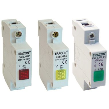 TRACON C60-LAM-P Sorolható jelzőlámpa, sárga 230V AC, 0.6W, Glimm