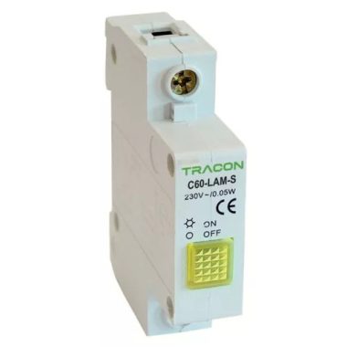 TRACON C60-LAM-S Sorolható jelzőlámpa, sárga 250V AC, 0.6W, Glimm