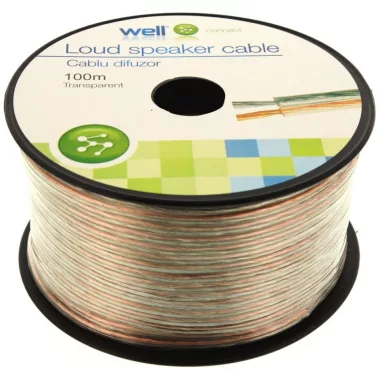 Speaker wire 2x4mm2, transparent