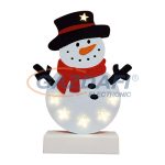   HOME CDM 61 LED-es asztali dísz, hóember, meleg fehér, 18x26 cm