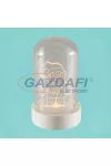 HOME CDM 9/M LED-es asztali dísz üvegbúrával, Mikulás, meleg fehér világítás, 5.5x9 cm