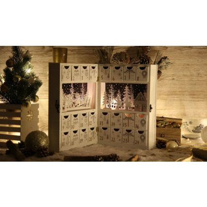   Tracon CHRACB6WW LED karácsonyi adventi kalendárium, elemes Timer 6+18h, 6LED, 3000K, 2xAAA