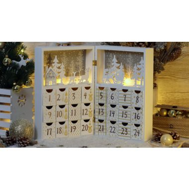 TRACON CHRACB8WW LED karácsonyi adventi kalendárium, elemes (X22051) Timer 6+18h, 8LED, 30
