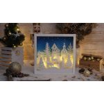   Tracon CHRAFWW LED karácsonyi tájkép, fa, elemes Timer 6+18h, 12LED, 3000K, 2xAA