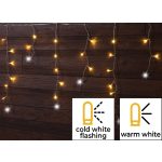   TRACON CHRIOSC10WW Karácsonyi sziporkázó jégcsapfényfüggöny,kül/beltér(X22029) 230VAC, 5+10M, 250LED, 6W, 2600-2700K, IP44