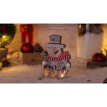   Tracon CHRSMW3WW LED karácsonyi dekoráció, hóember, elemes Timer 6+18h,3LED, 3000K, 2xAAA