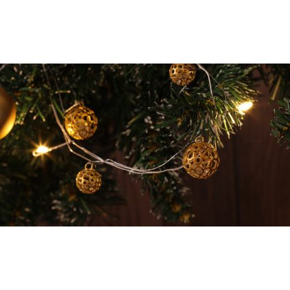   TRACON CHRSTBGM20WW LED karácsonyi lánc,mini gömb,elemes (X22065) Timer 6+18h,20LED, 3000K, 2xAA