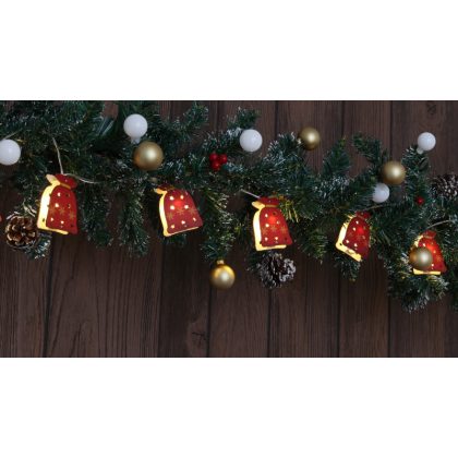   TRACON CHRSTCPPW10WW LED karácsonyi lánc, csomag, elemes (X22067) Timer 6+18h,10LED, 3000K, 2xAA