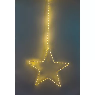 TRACON CHRSTHM104WW LED karácsonyi ablakdísz, csillag, elemes (X22045) Timer 6+18h, 104LED, 3000K, 3xAA