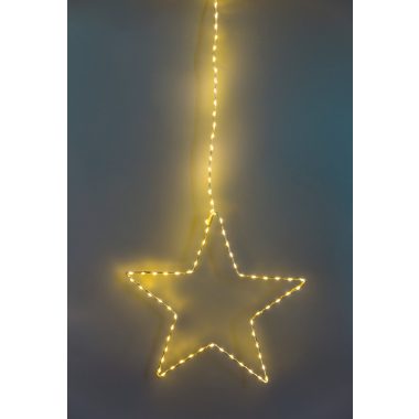 TRACON CHRSTHM84WW LED karácsonyi ablakdísz, csillag, elemes (X22044) Timer 6+18h, 84LED, 3000K, 3xAA