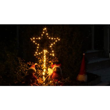 TRACON CHRSTO80WW Kerti LED világító csillag, elemes (X22048) Timer 6+18h, 80LED, 3000K, I