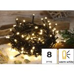   TRACON CHRSTOP200WW Karácsonyi programozható fényfüzér, kültéri/beltéri (X22017) 230VAC, 5+20M, 200LED, 6W, 2600-2700K, IP44