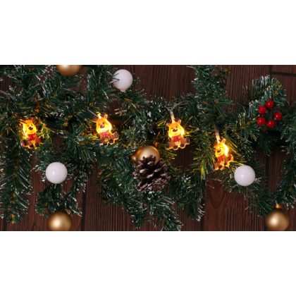   TRACON CHRSTRDA10WW LED karácsonyi lánc, szarvas,elemes (X22068) Timer 6+18h,10LED, 3000K, 2xAA