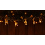   TRACON CHRSTRDGM10WW LED karácsonyi lánc, szarvas,fém, elemes (X22060) Timer 6+18h,10LED, 3000K, 2xAA
