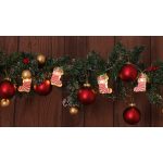   TRACON CHRSTSPW10WW LED karácsonyi lánc, zokni, elemes (X22070) Timer 6+18h,10LED, 3000K, 2xAA